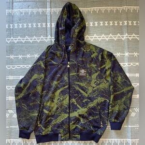 LRG Green and Purple Zip Up Sweater